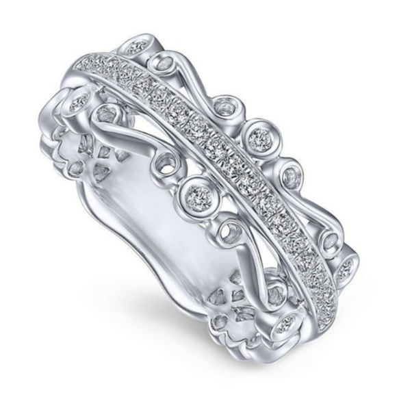 New 925 Silver Ring Round Cut White Sapphire - Picture 2 of 4